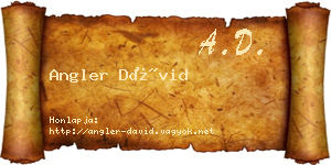 Angler Dávid névjegykártya